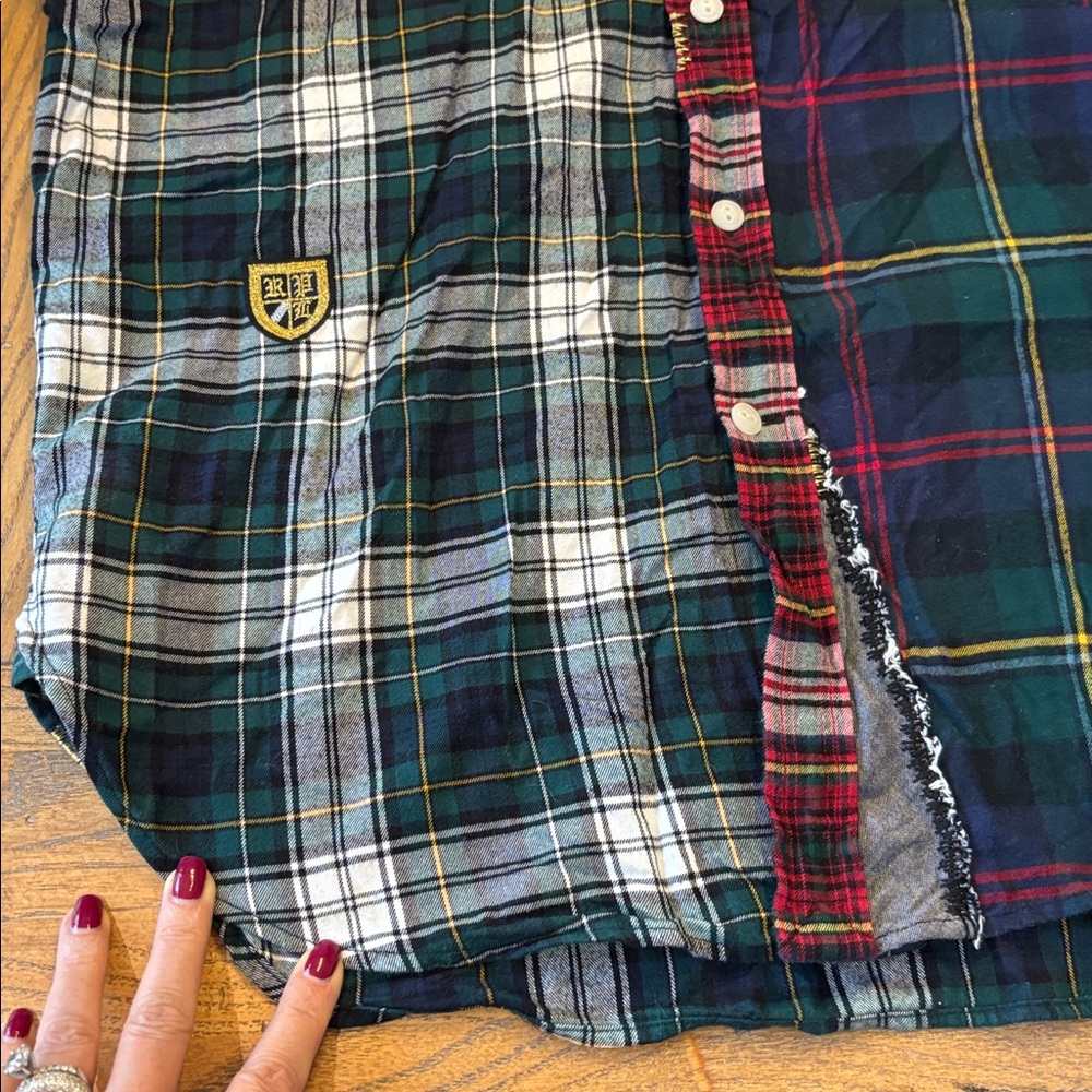 Rare ✨ Polo Ralph Lauren Flannel Patchwork Crest Button Down with Patches Small - Picture 5 of 7